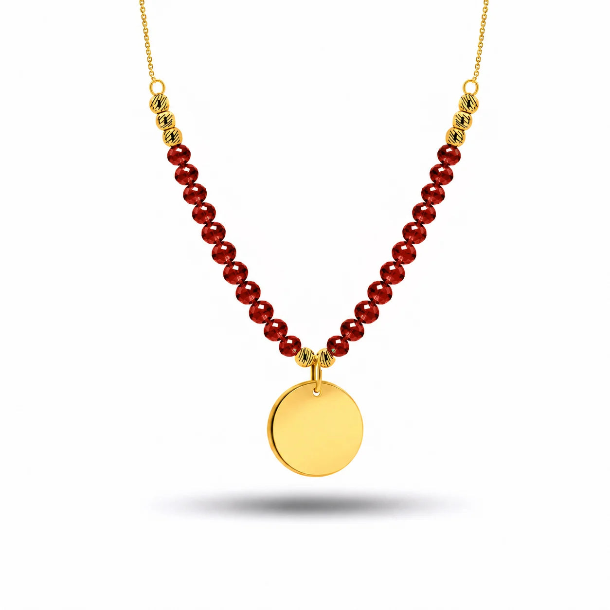 Collier avec jade et médaille gravable