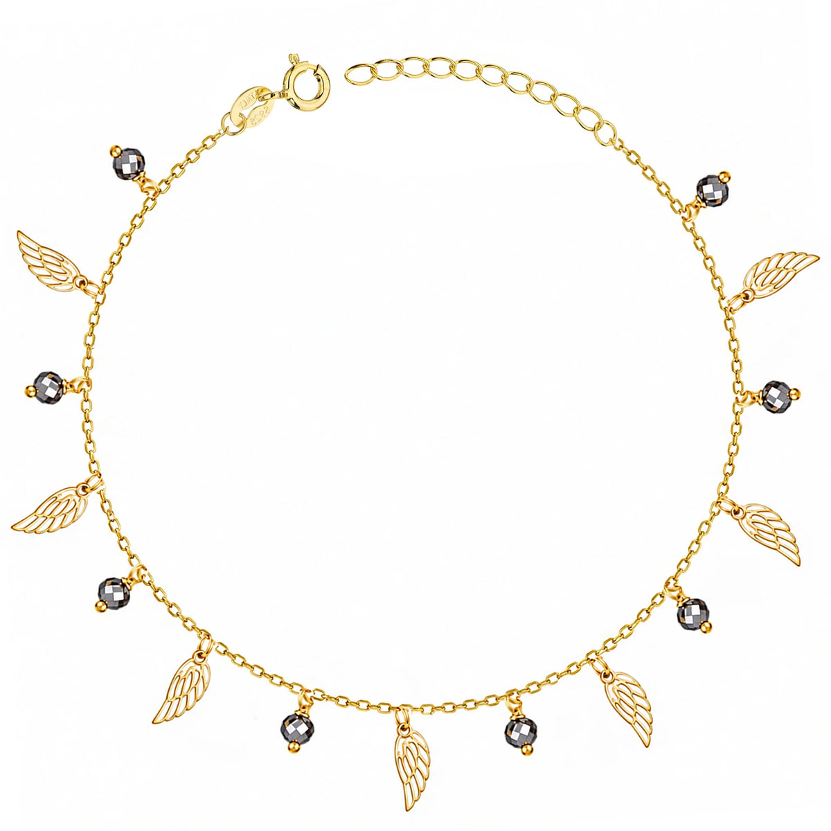 Fantasy-Armband aus Silber mit Mini-Anhängern und Steinen