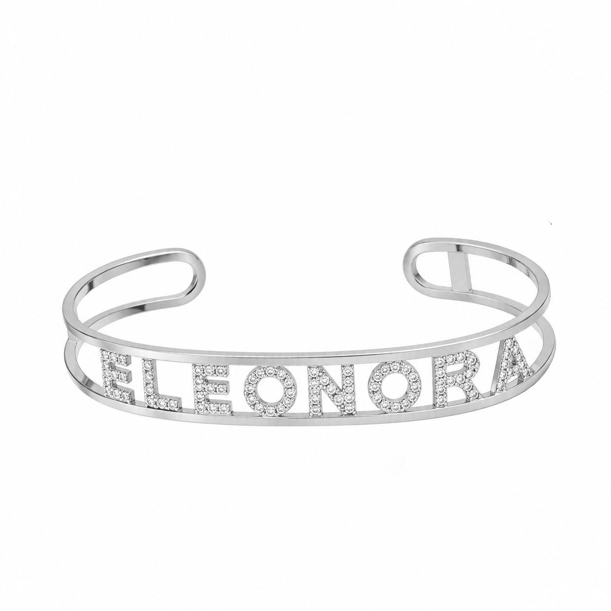 Open Bangle Bracelet with Customizable Name