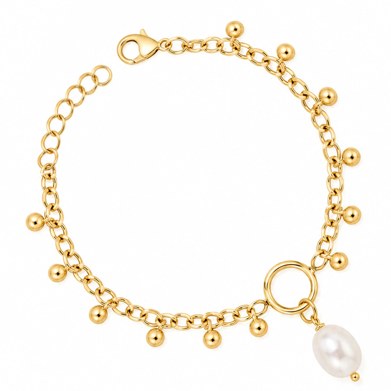 Bracelet with Spheres and Pearl
