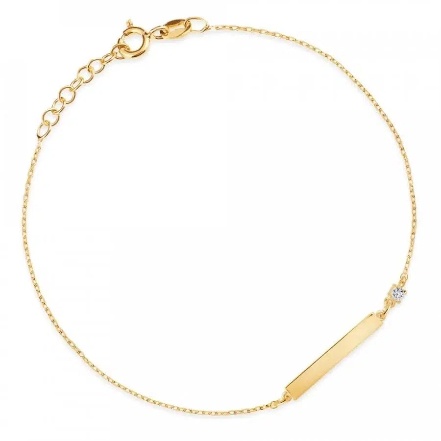 Bracciale in Oro Piastrina Incidibile e Punto Luce