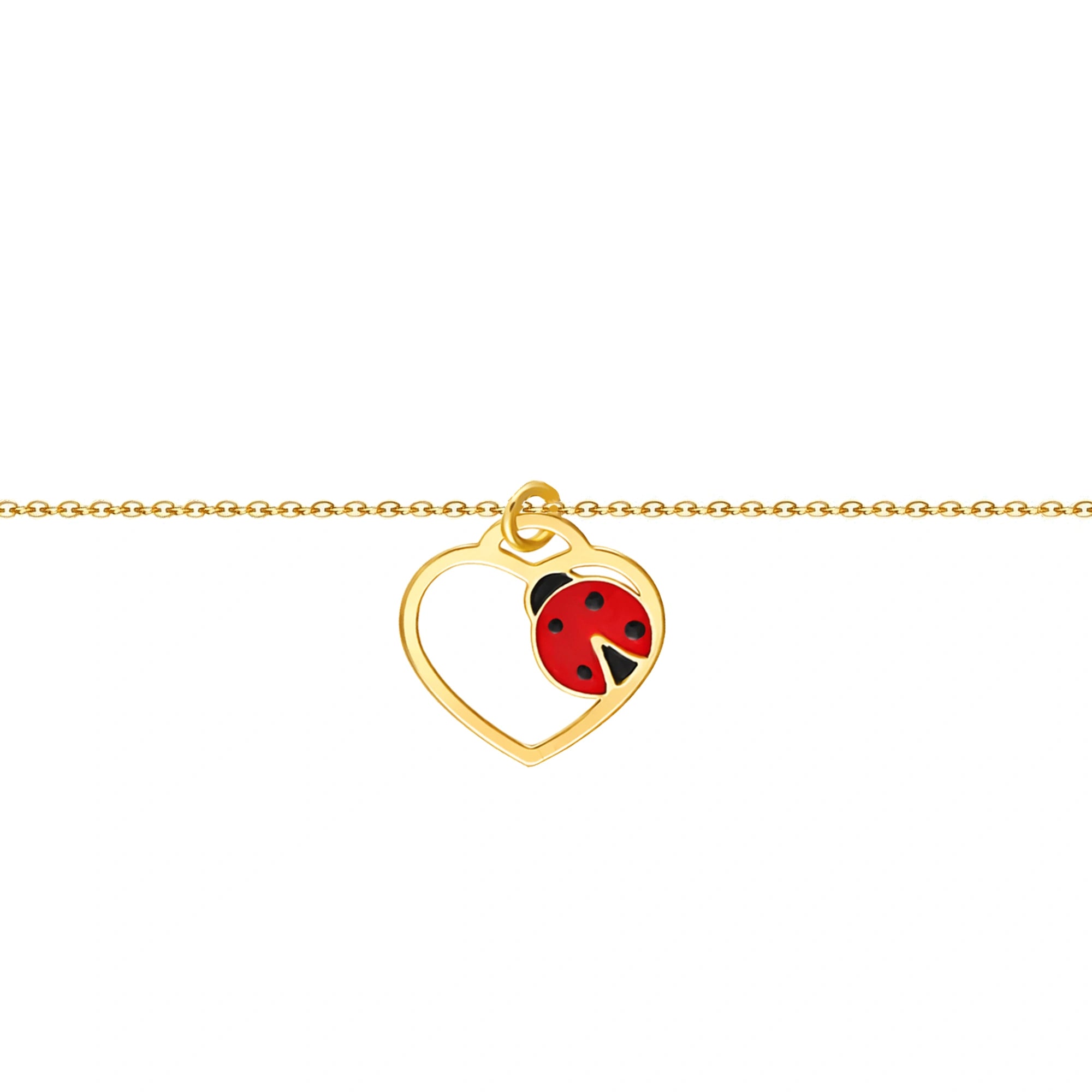 Bracelet with Heart and Ladybug