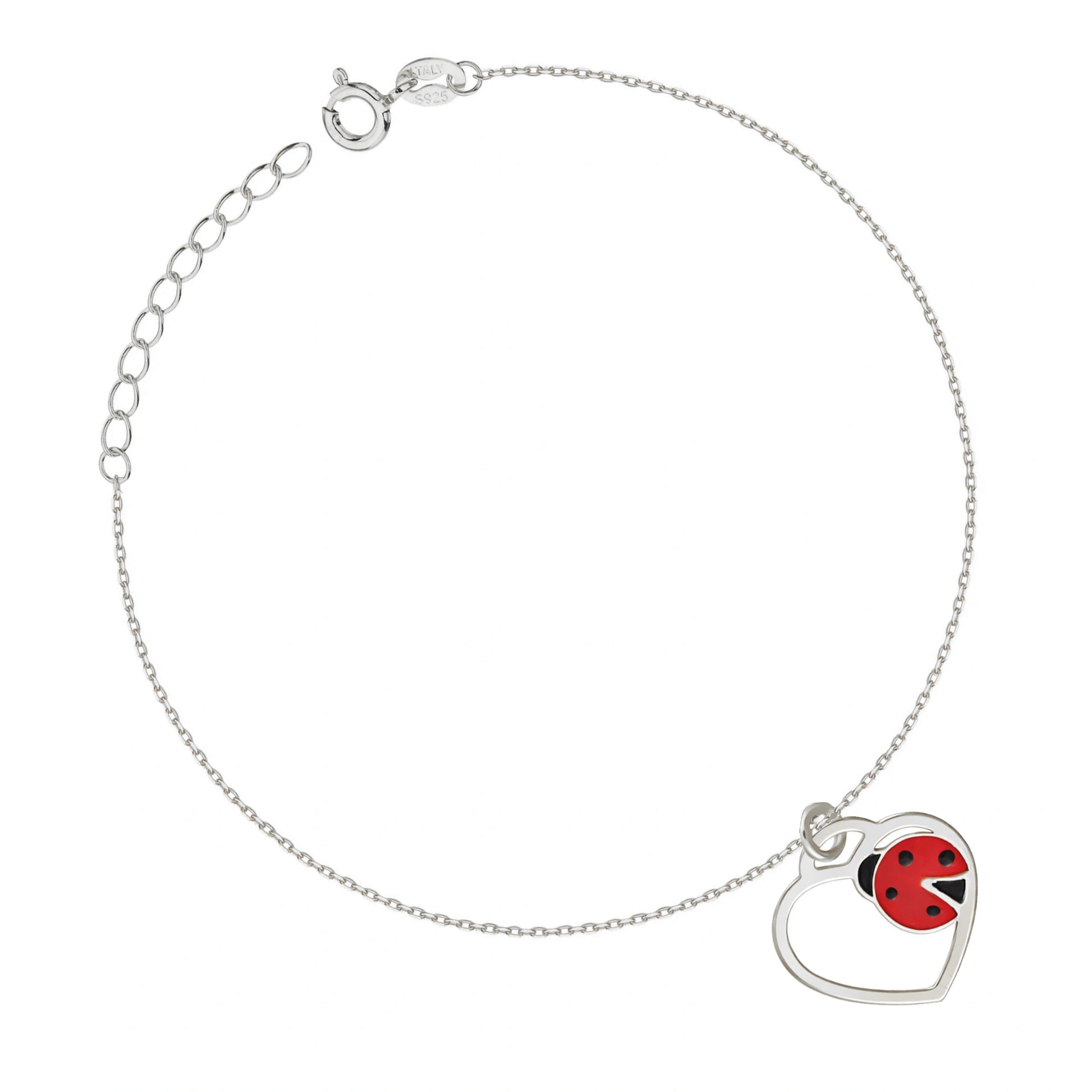 Bracelet with Heart and Ladybug