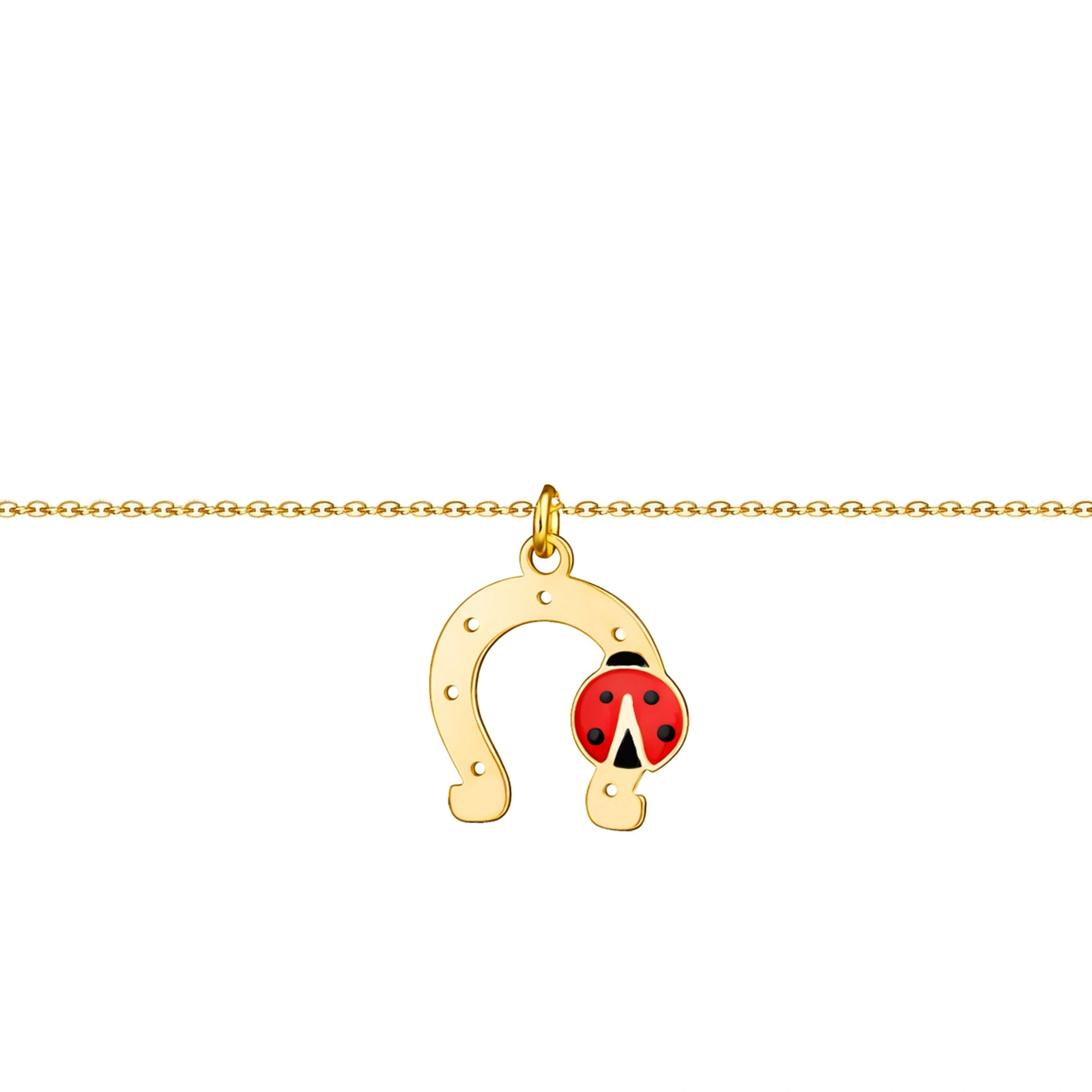 Bracelet with Horseshoe and Gold Ladybug