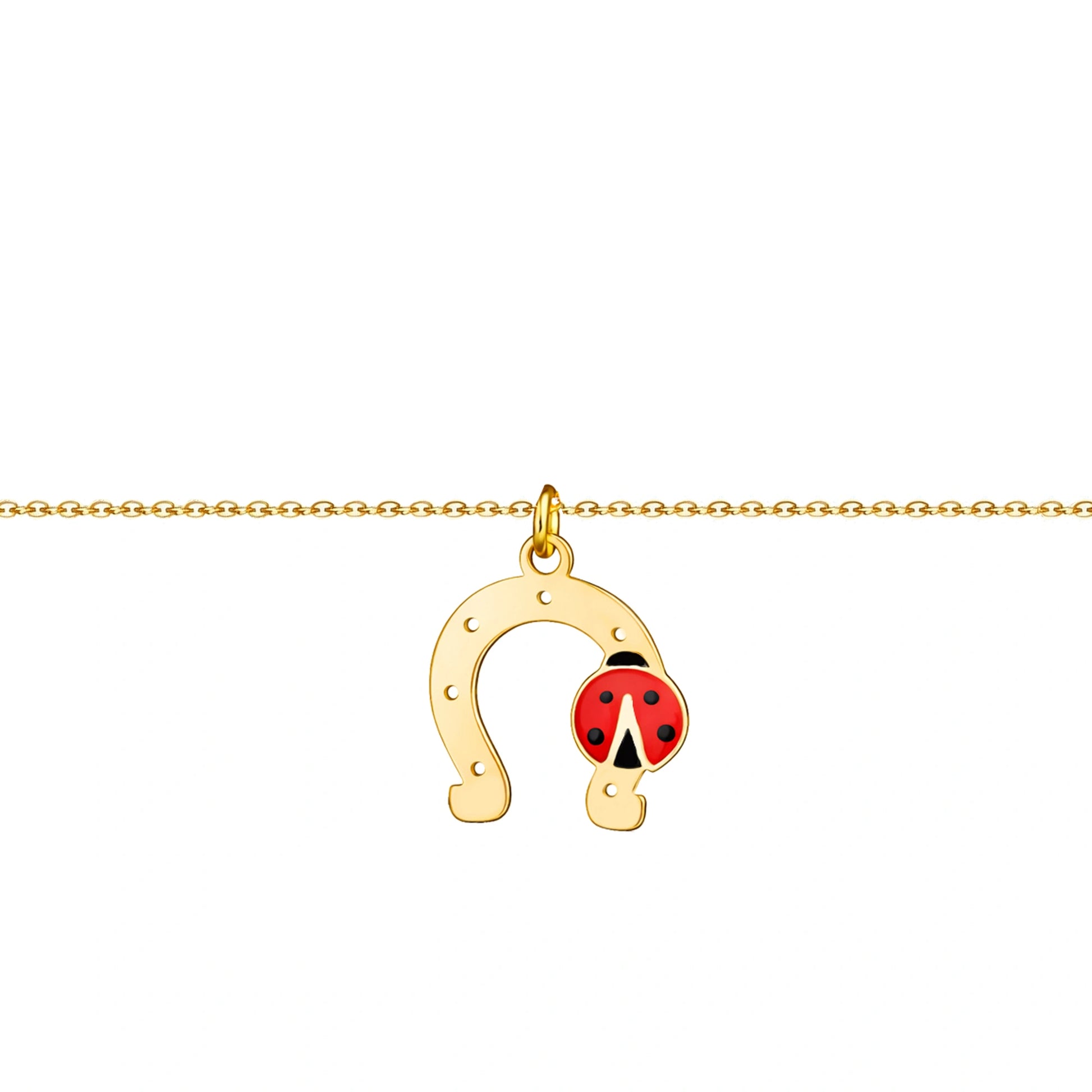 Bracelet with Horseshoe and Gold Ladybug