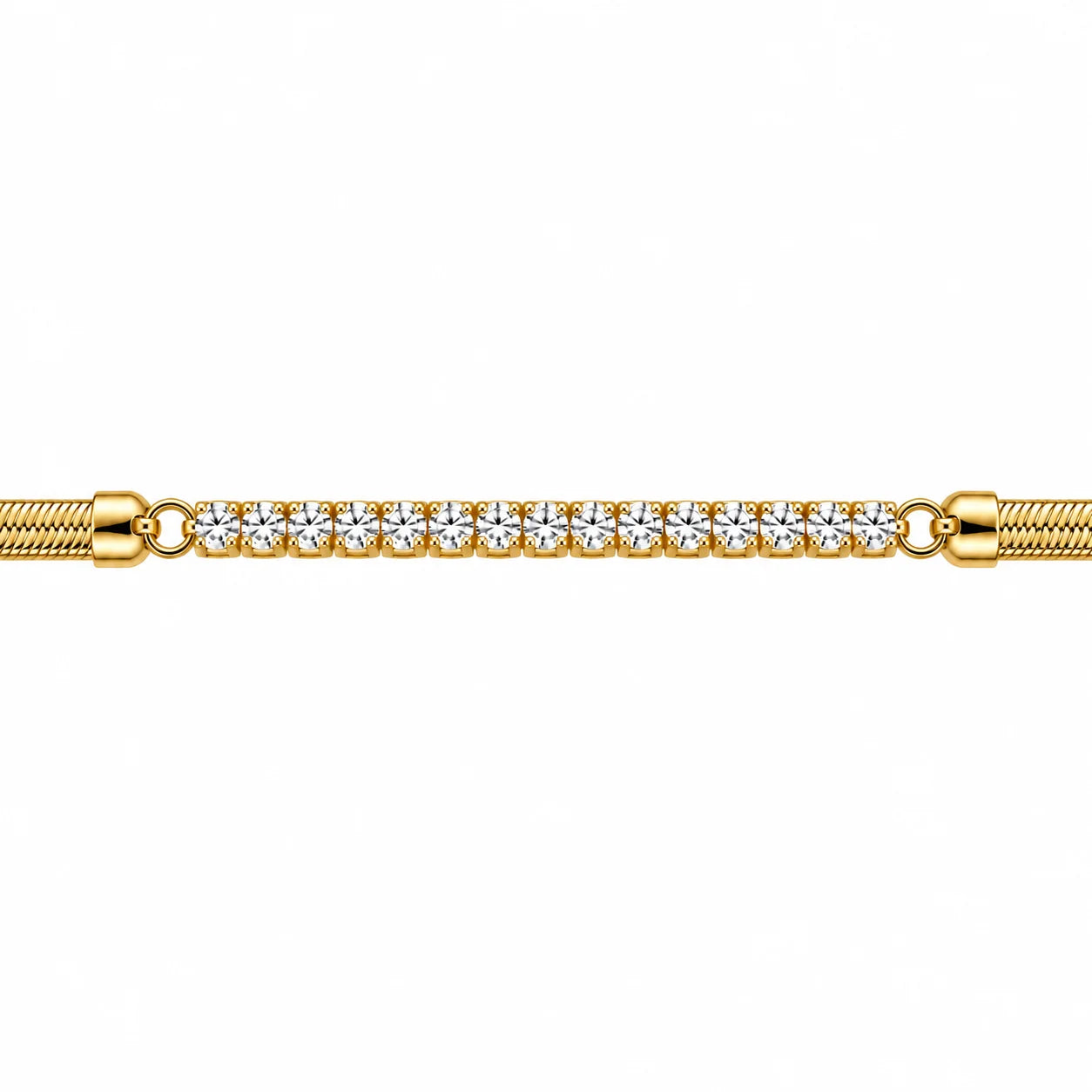 Snake Necklace with White Zircons