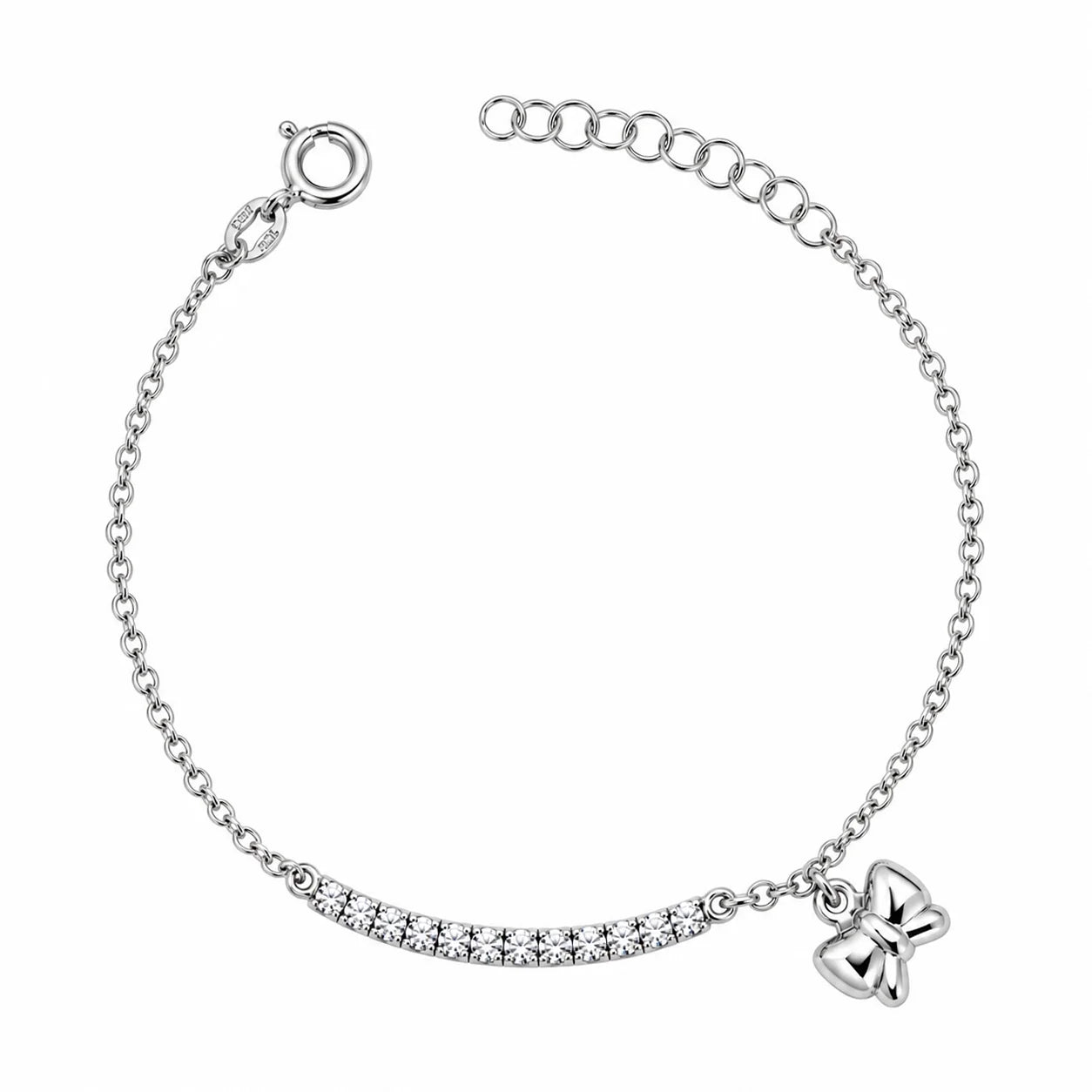 Bracciale Bimba in Argento con Fiocco e Zirconi