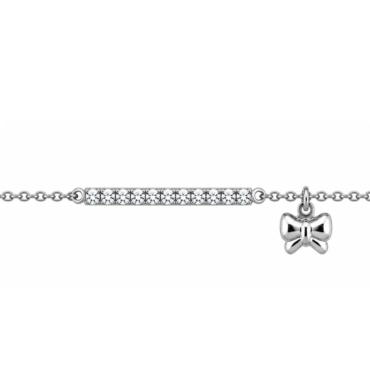 Bracciale Bimba in Argento con Fiocco e Zirconi
