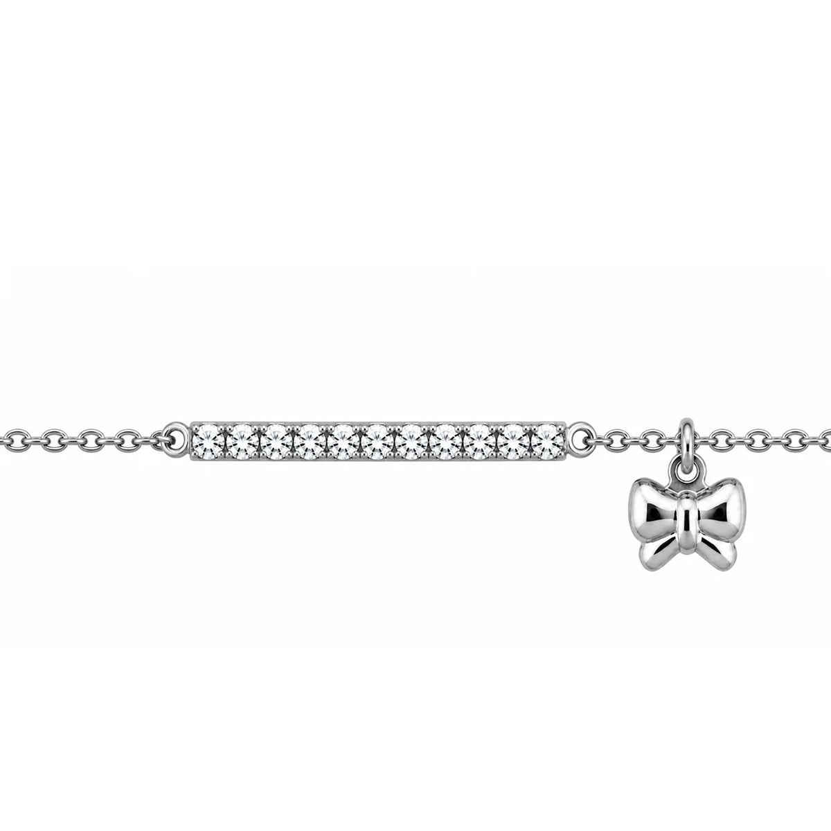 Bracciale Bimba in Argento con Fiocco e Zirconi