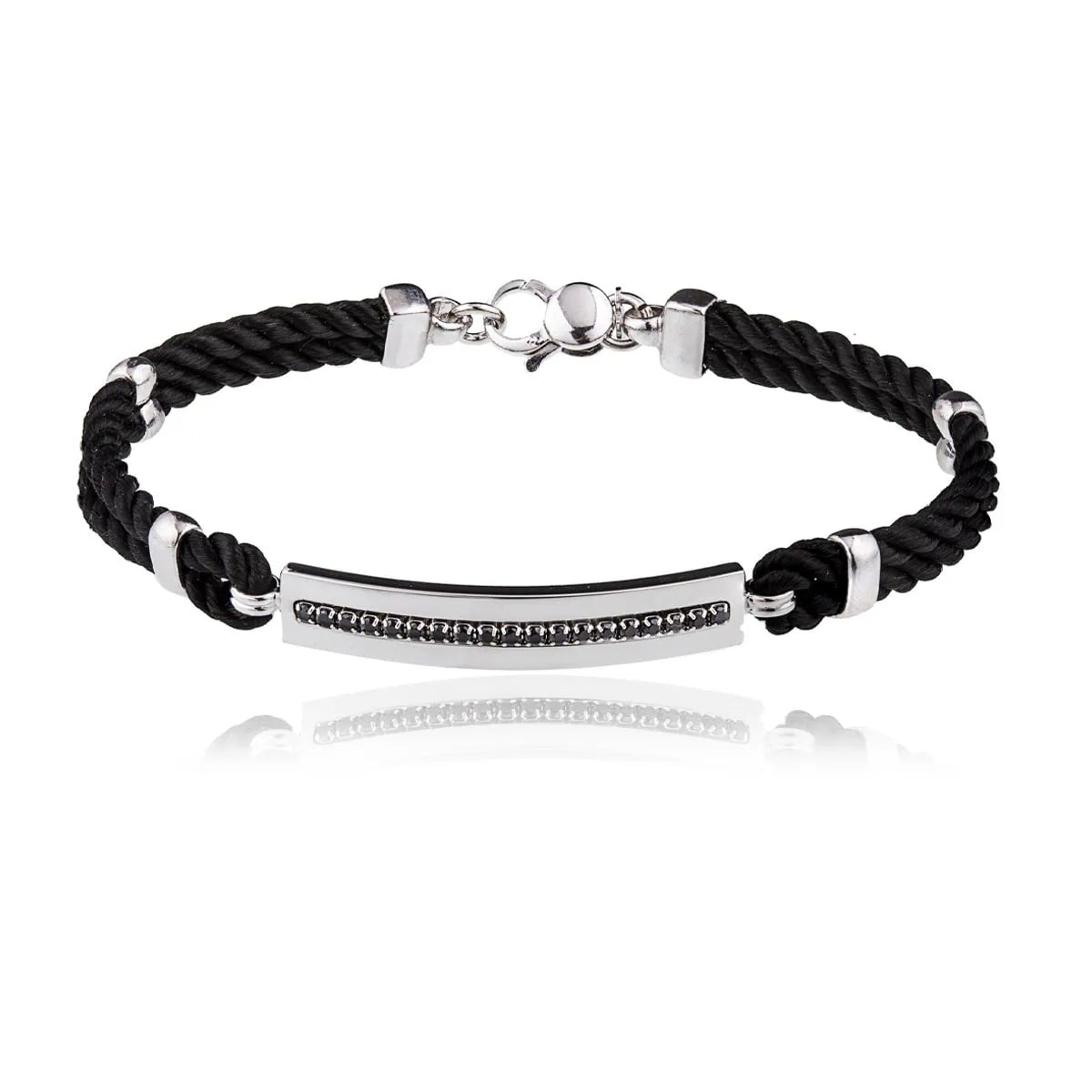 Armband mit halb pavé besetzter Plakette