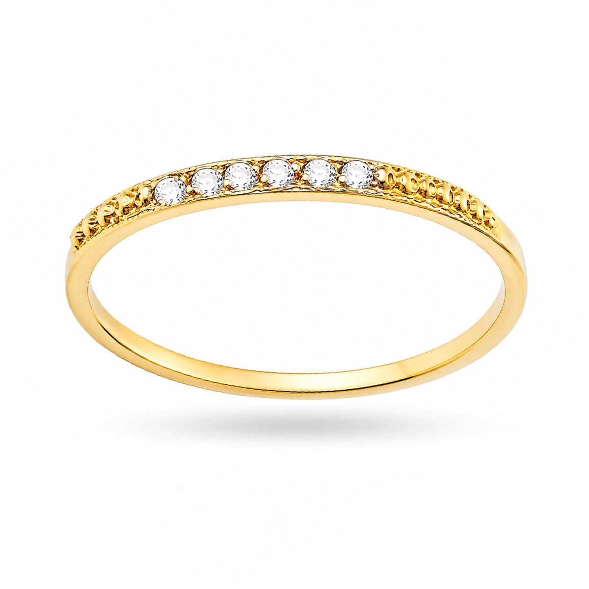 Camille Gold Ring with White Cubic Zirconia