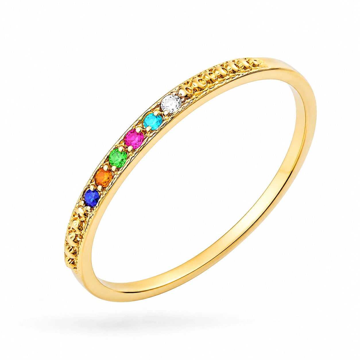 Camille Gold Ring with Multicolor Cubic Zirconia