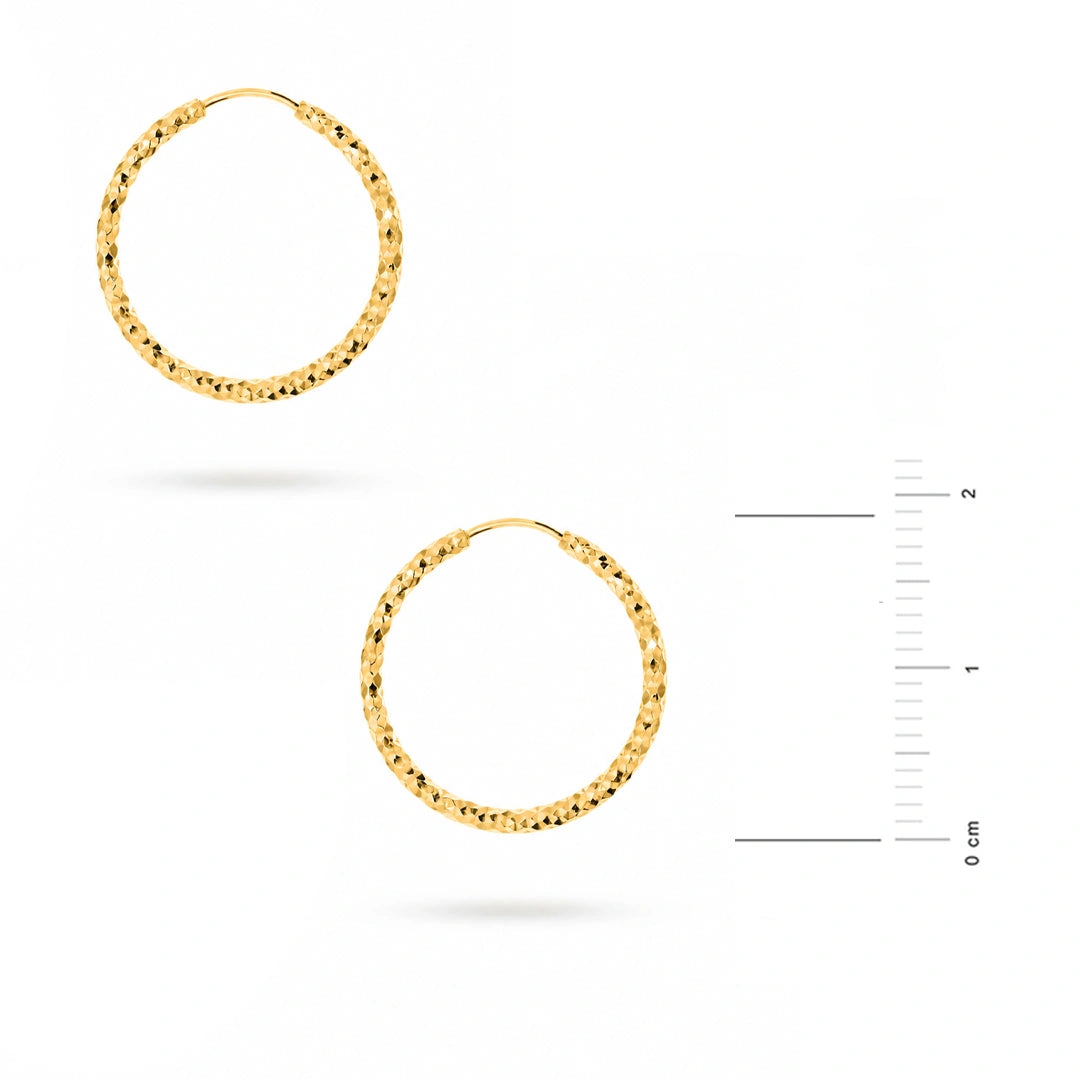 Orecchini Cerchietto Diamantato in Oro