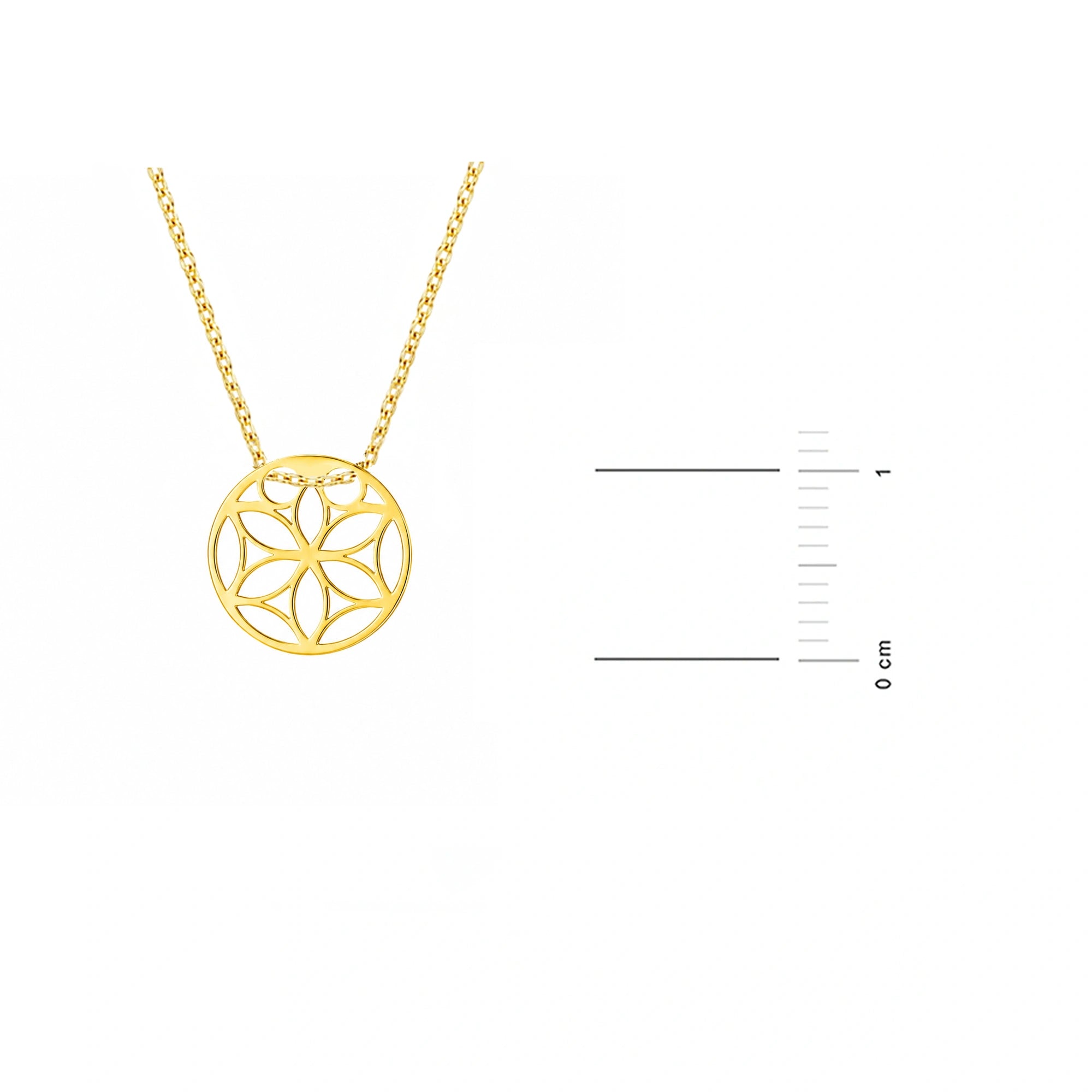Halskette aus Gold mit Unendlichkeit und Blume