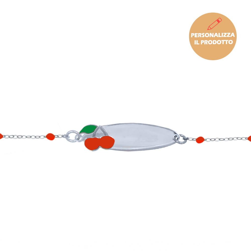 Bracciale Rosary in Argento con Ciliegia Smaltata