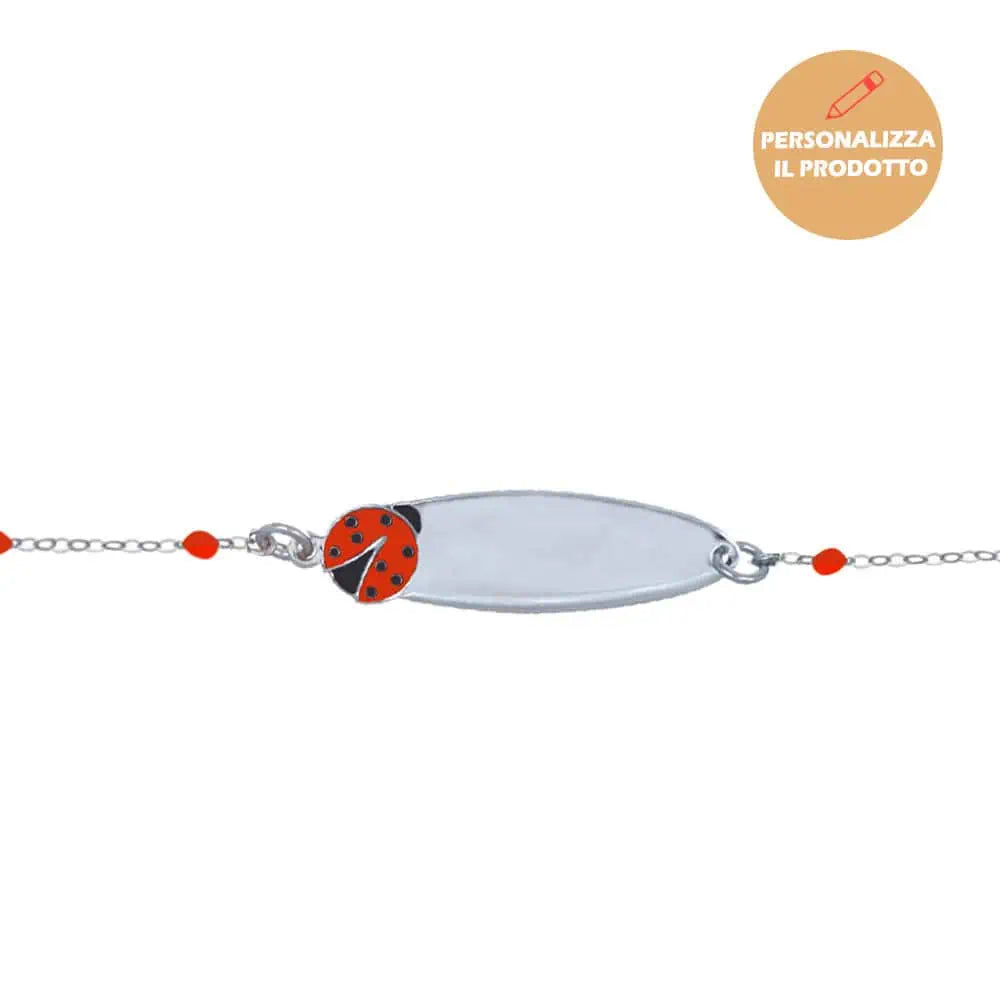 Bracciale Rosary in Argento con Coccinella Smaltata