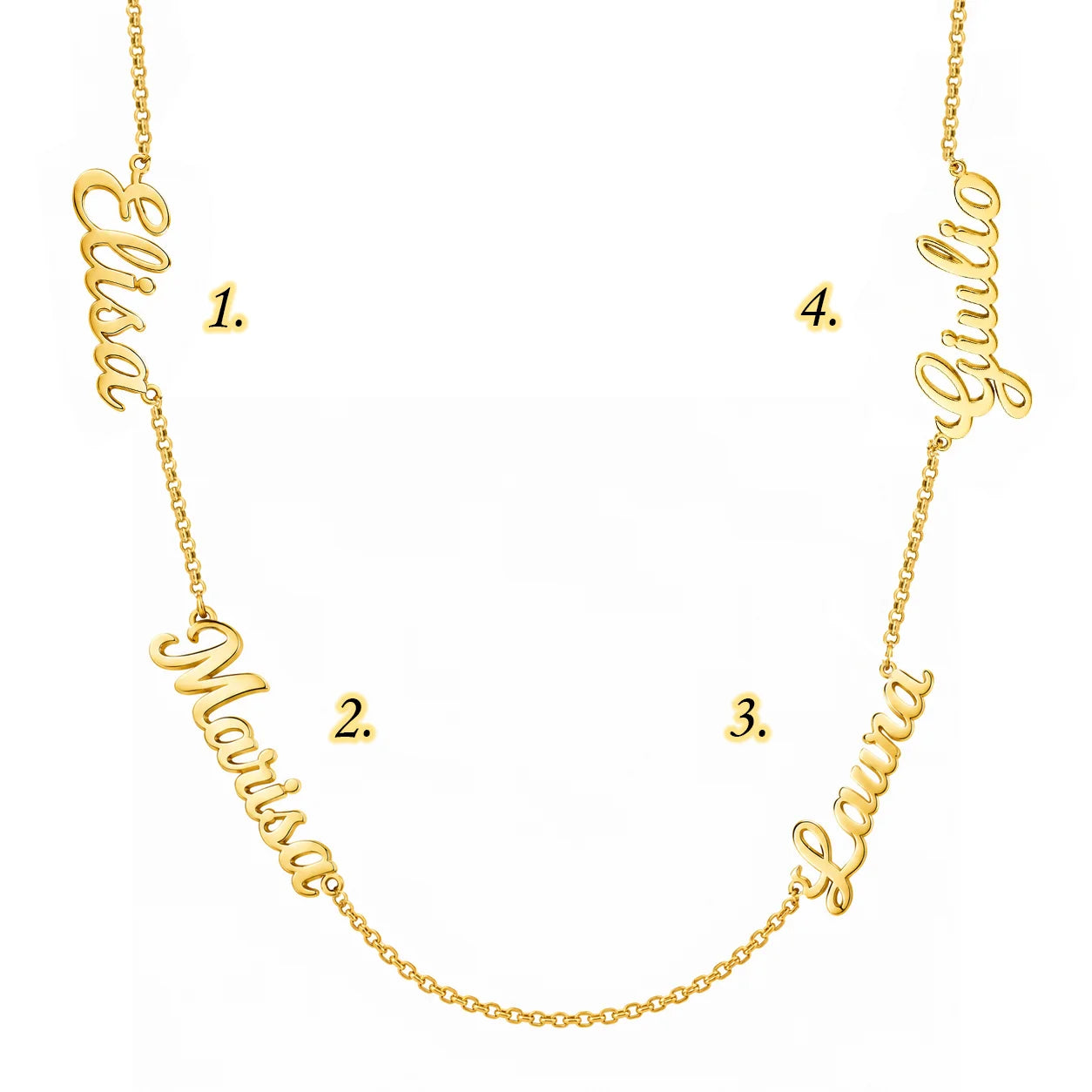 Collier avec prénoms en argent