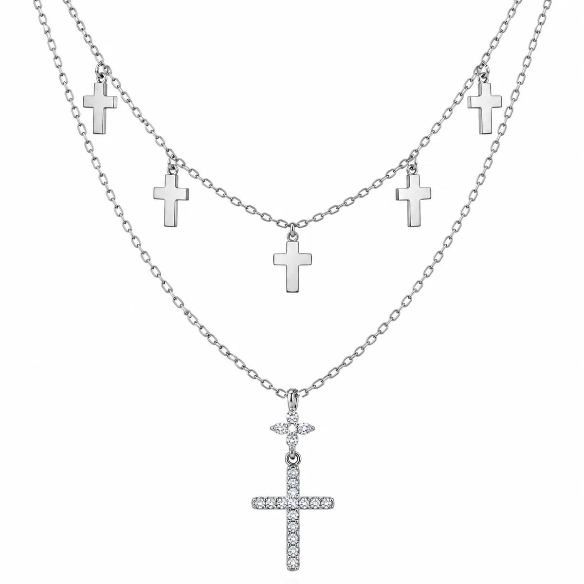 Collier avec Croix et Fleur