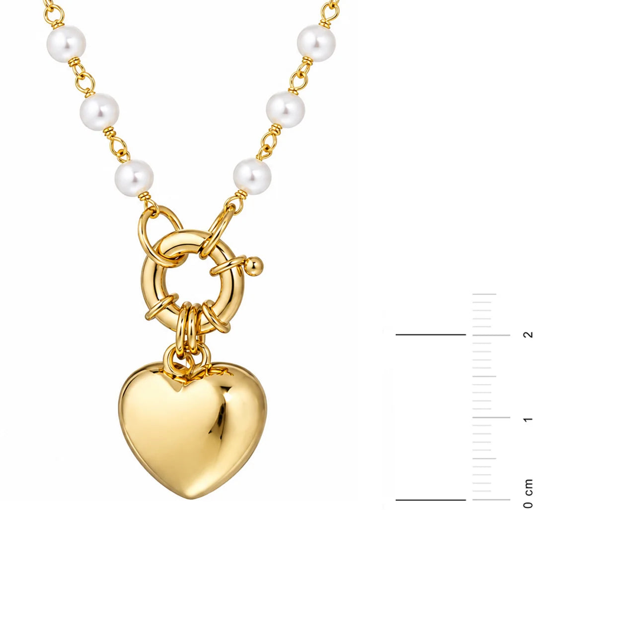Choker con Perlas y Corazón Abombado