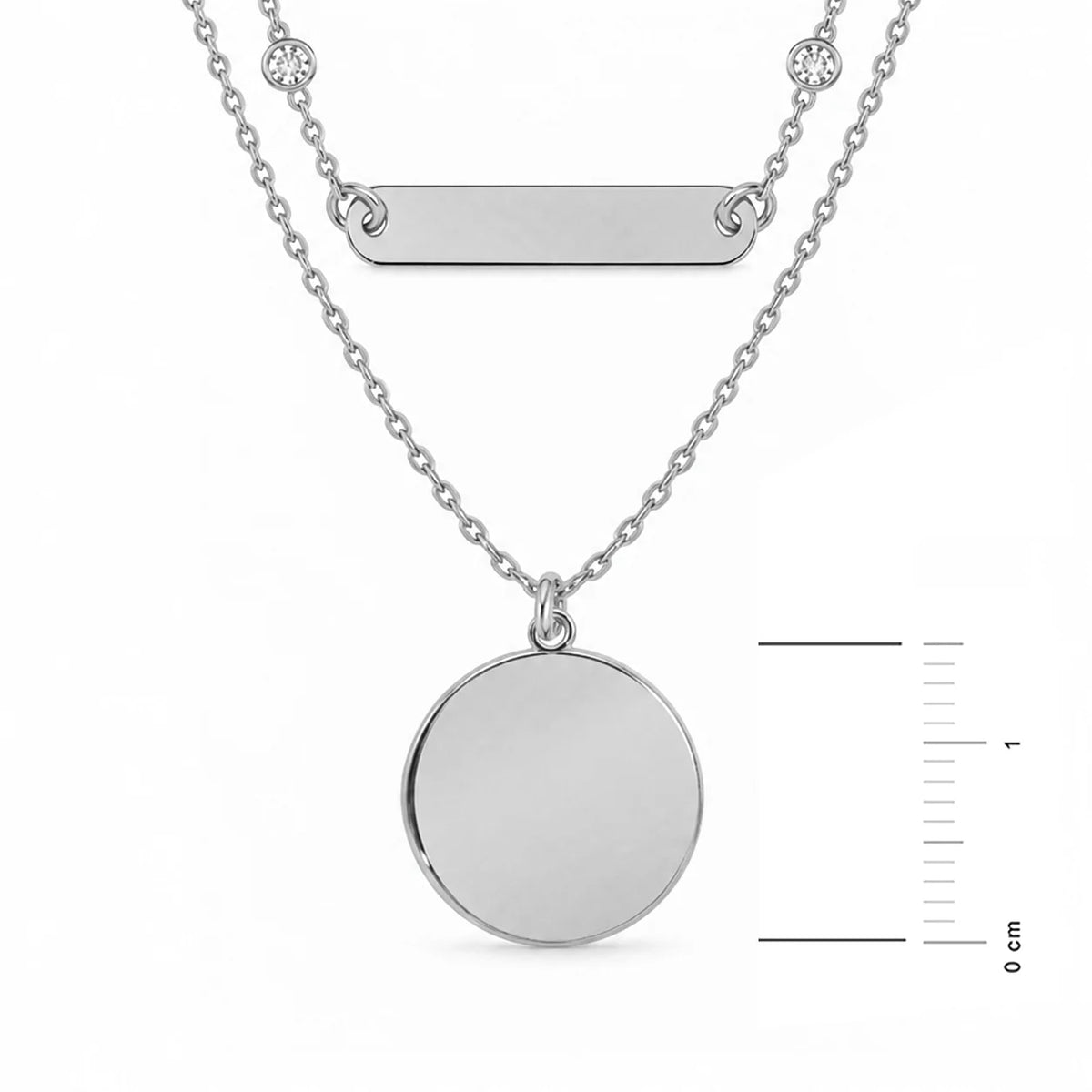 Collana Doppia Catena in Argento Personalizzabile