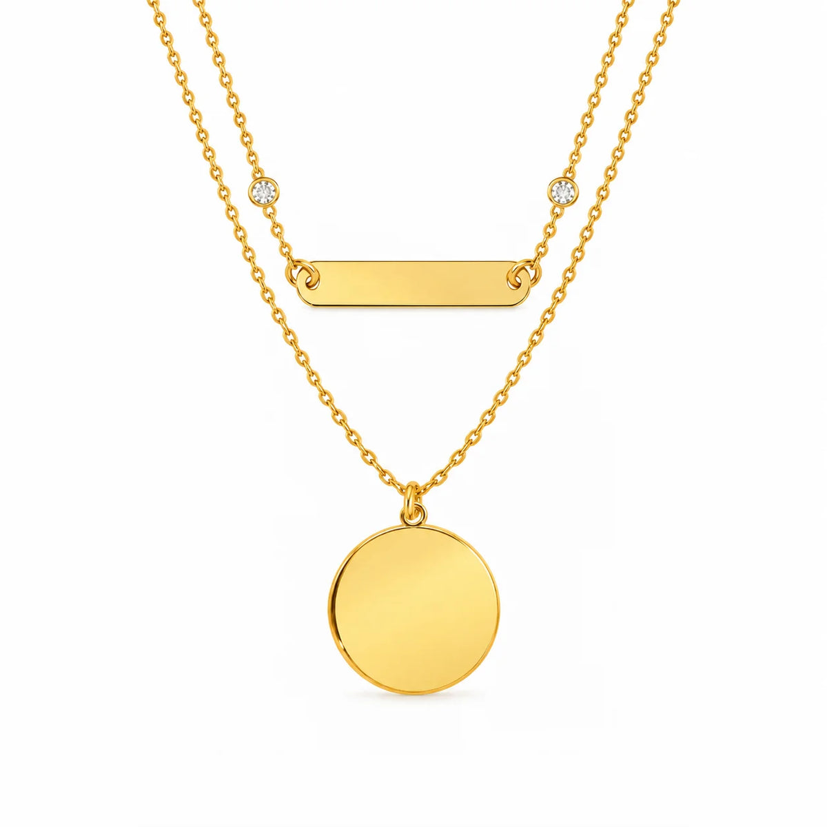 Collana Doppia Catena in Argento Personalizzabile
