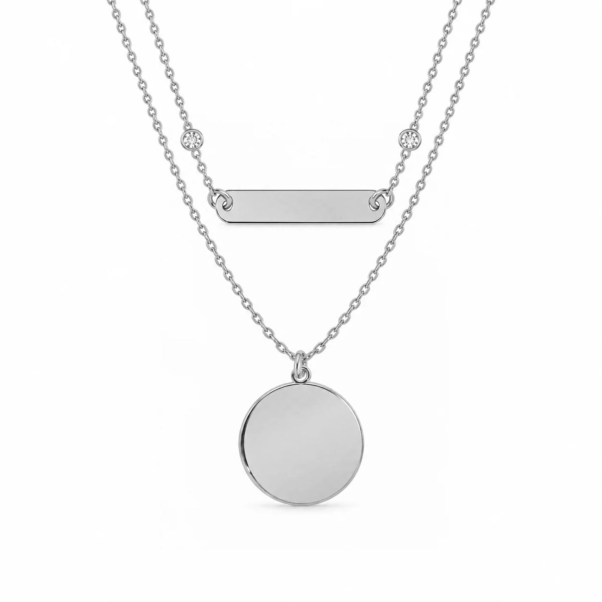 Collana Doppia Catena in Argento Personalizzabile