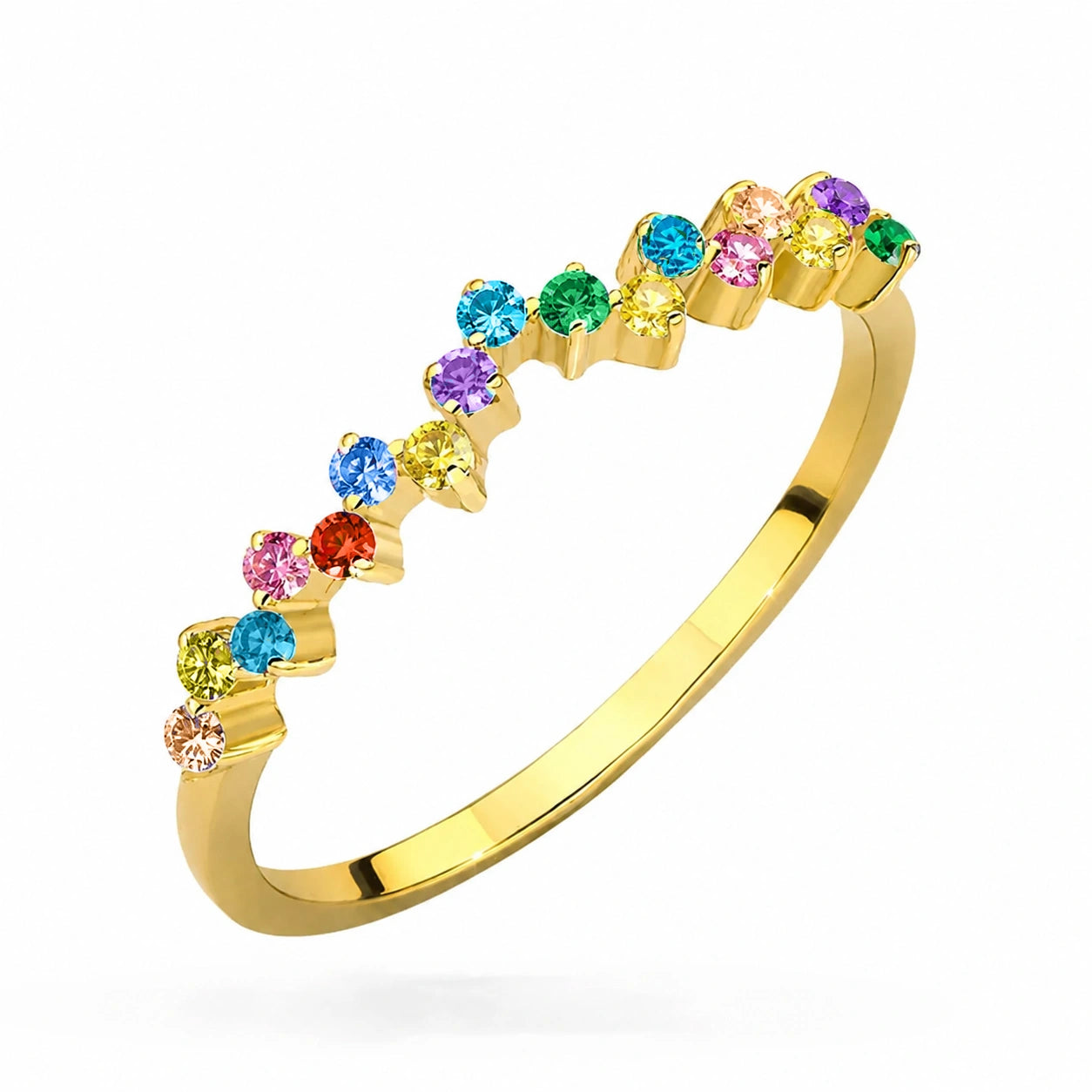 Anello Crane in Oro e Cubic Zirconia Multicolor