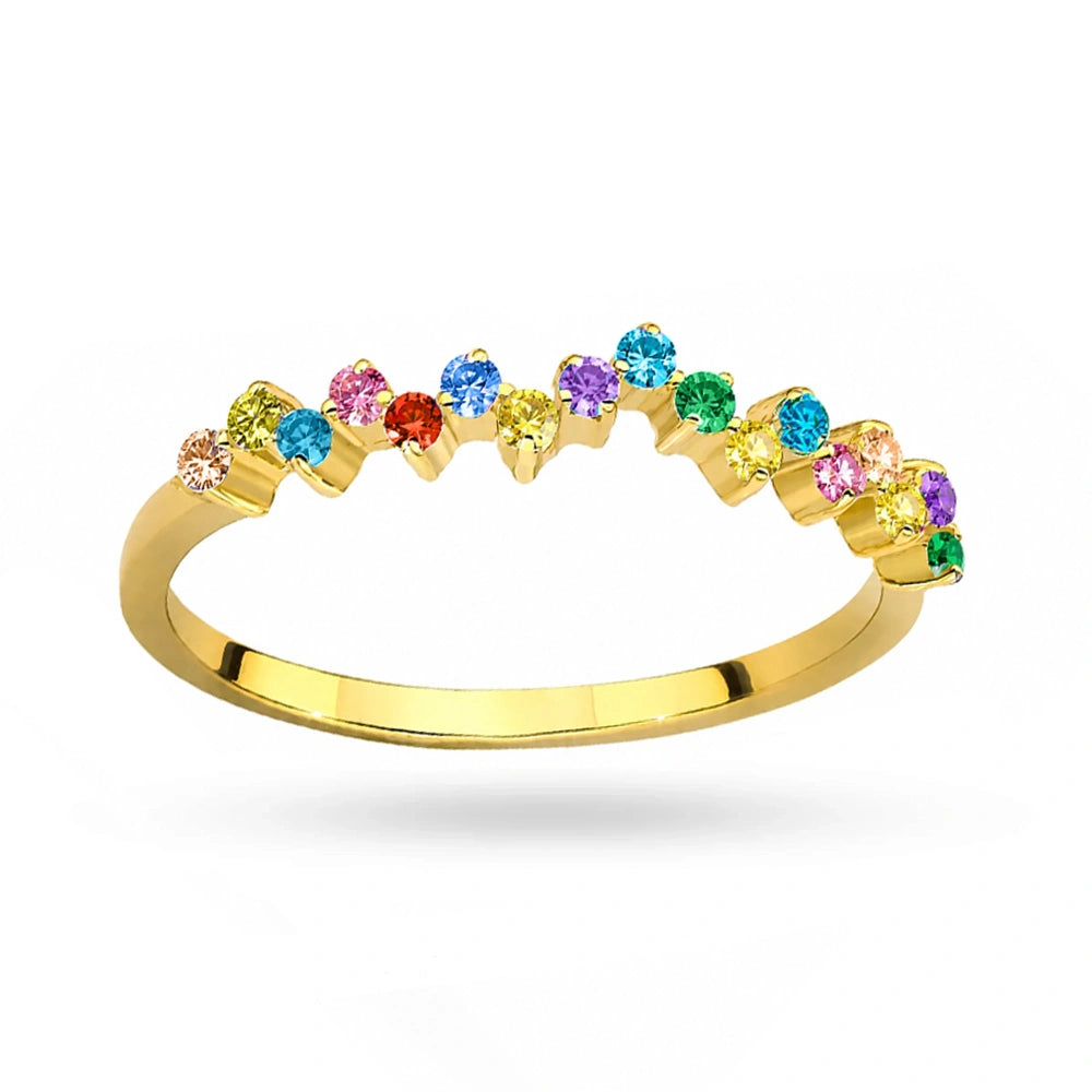 Anello Crane in Oro e Cubic Zirconia Multicolor