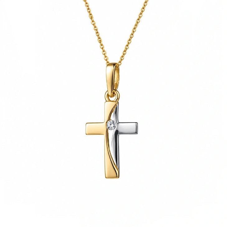 Collana in Oro con Crocifisso Bicolore