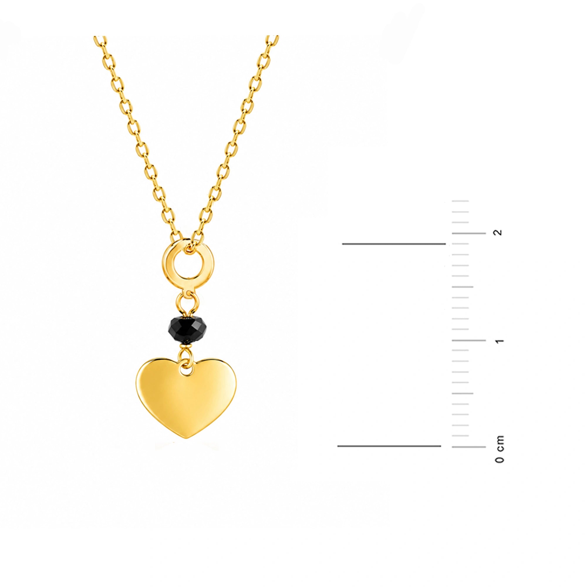 Halskette in Gold mit Herz und schwarzem Zirkon