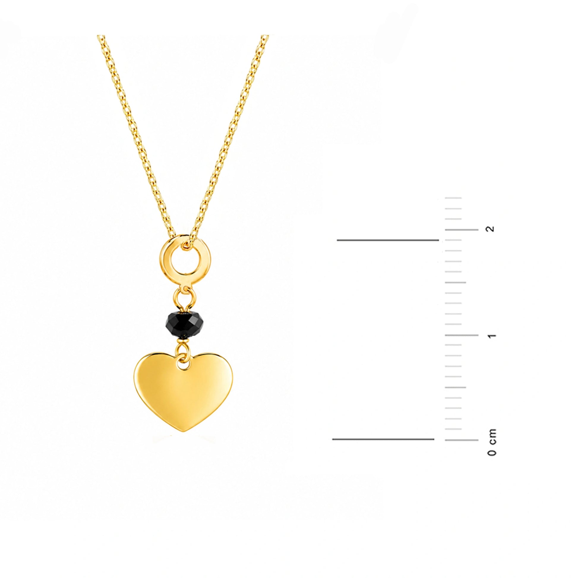 Halskette in Gold mit Herz und schwarzem Zirkon