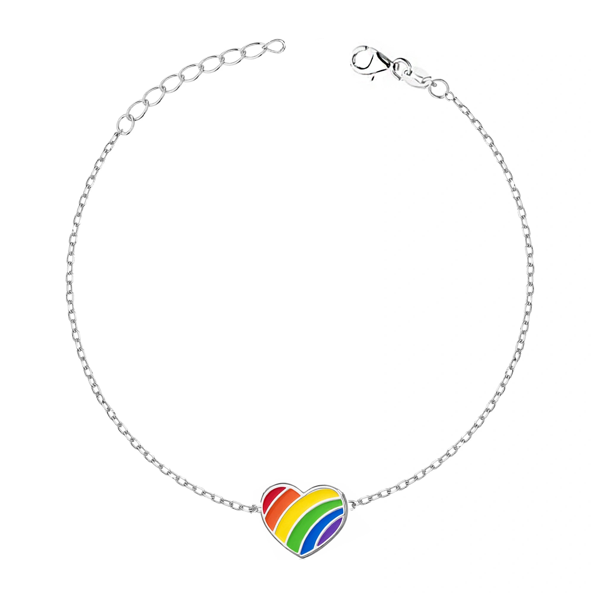 Pulsera con Corazón Arcoíris