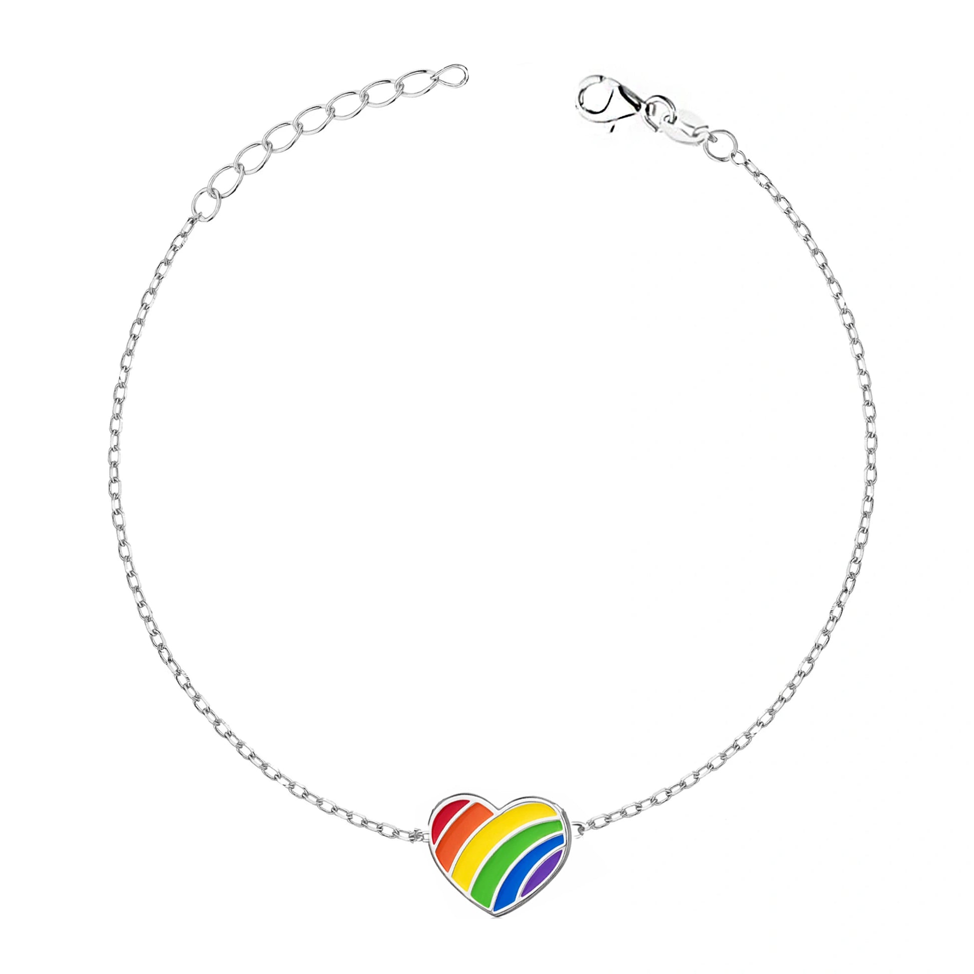 Pulsera con Corazón Arcoíris