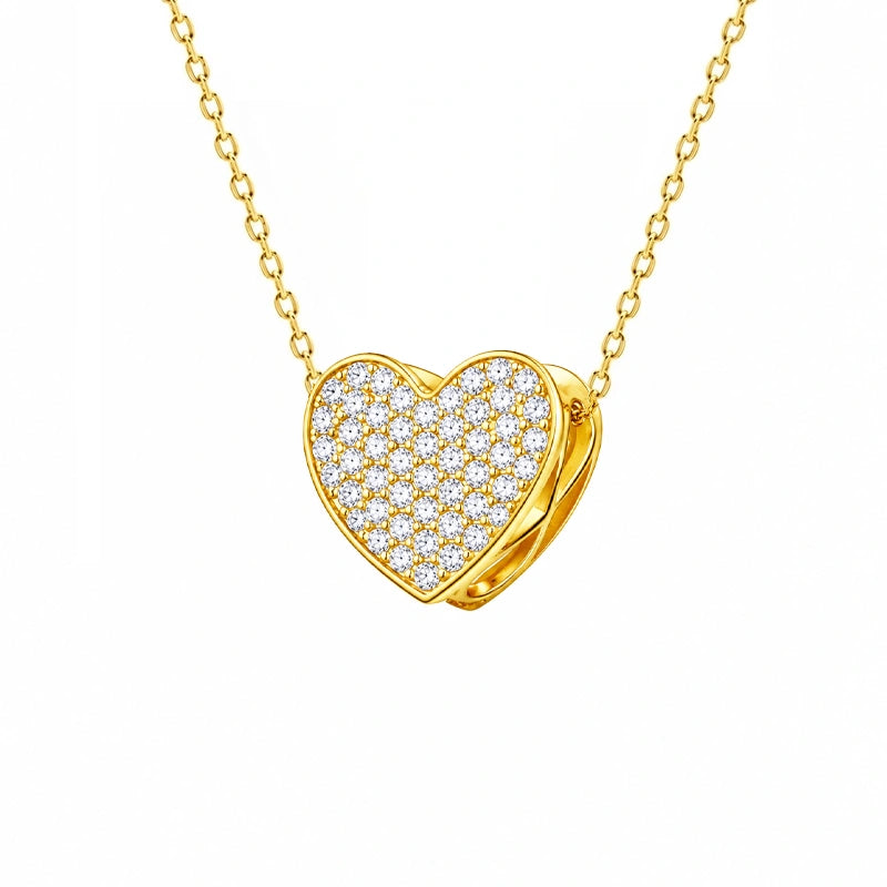 Collier Pendentif en Or Cœur avec Zirconiums