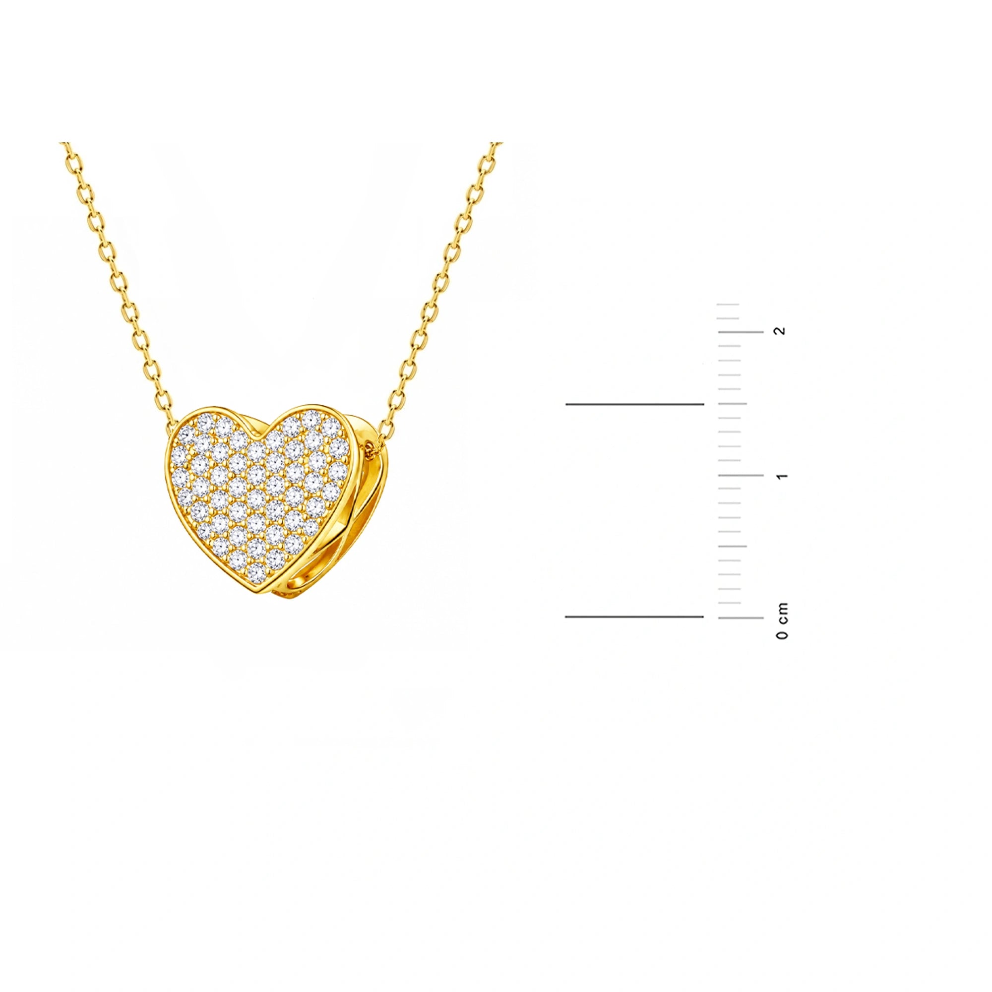 Collier Pendentif en Or Cœur avec Zirconiums