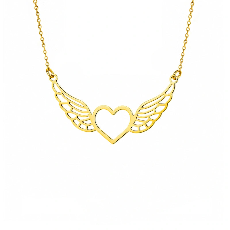 Collar en Oro Corazón con Alas