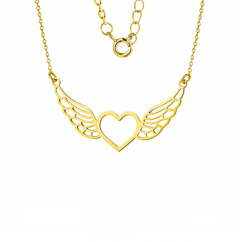 Collar en Oro Corazón con Alas