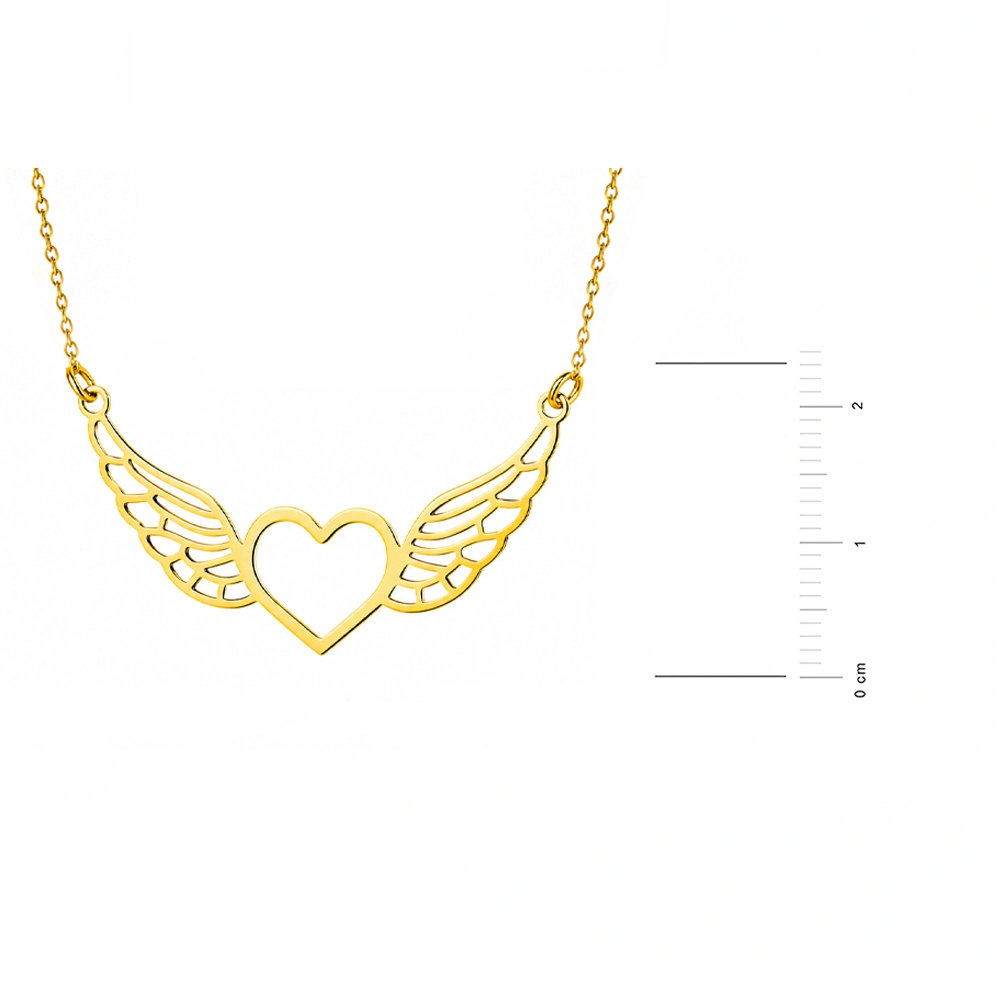 Halskette aus Gold Herz mit Flügeln