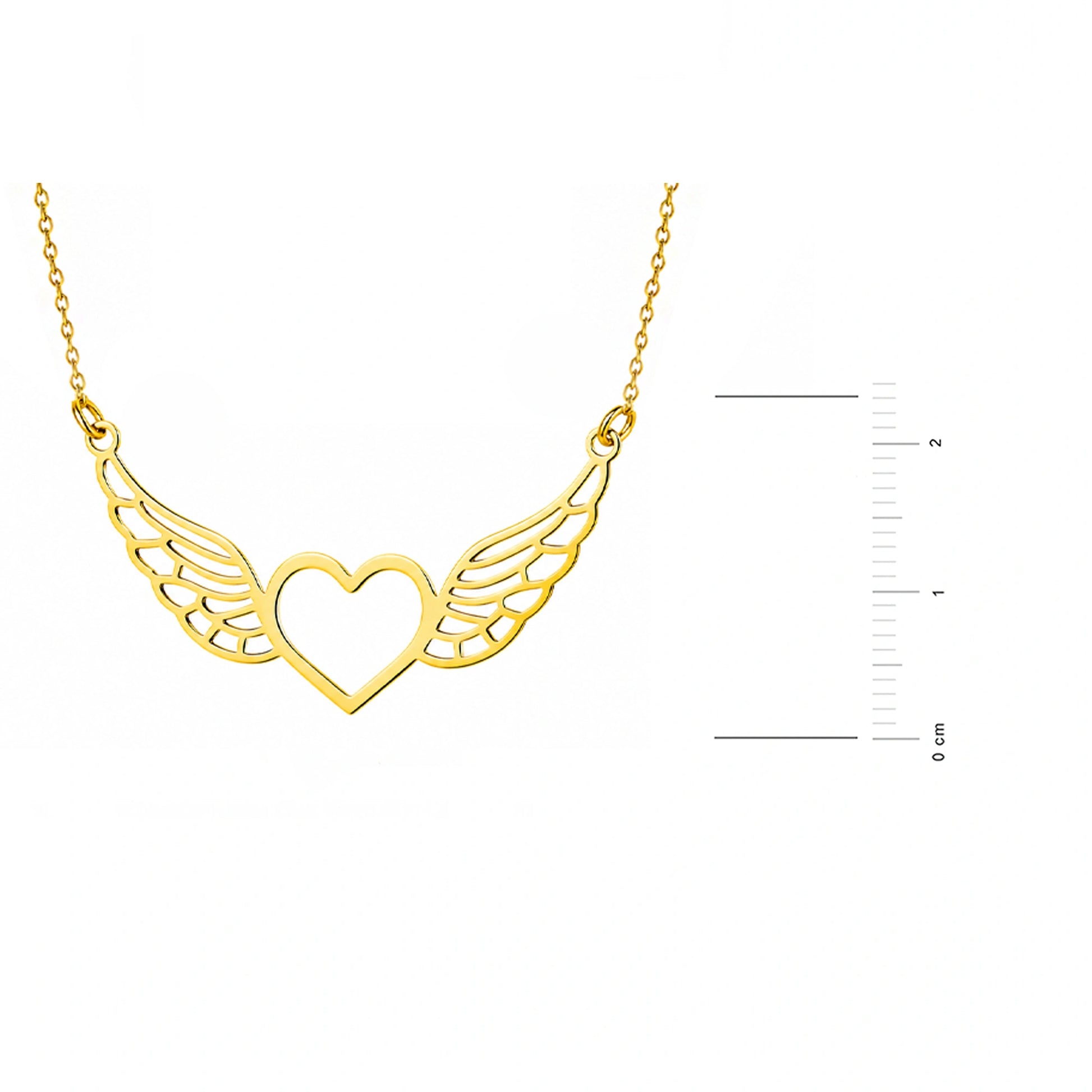 Collar en Oro Corazón con Alas