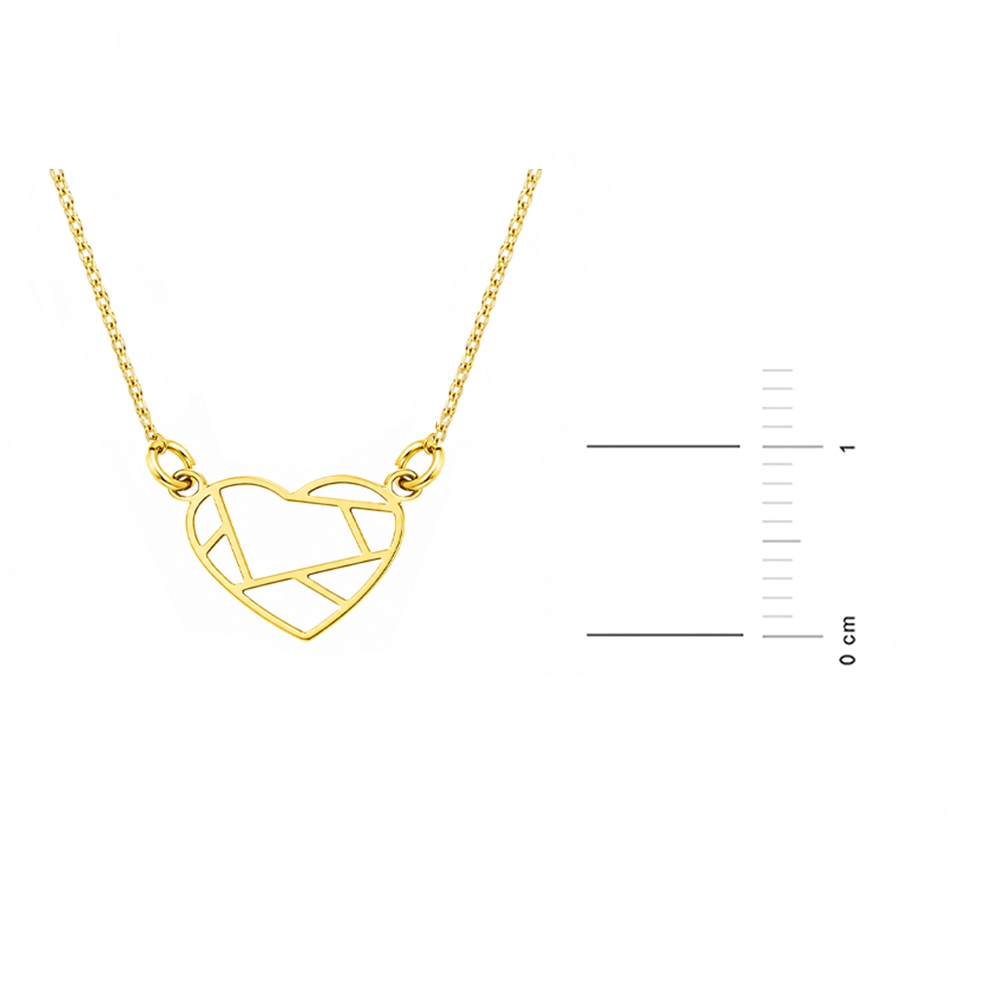 Halskette aus Gold mit geometrischem Herz