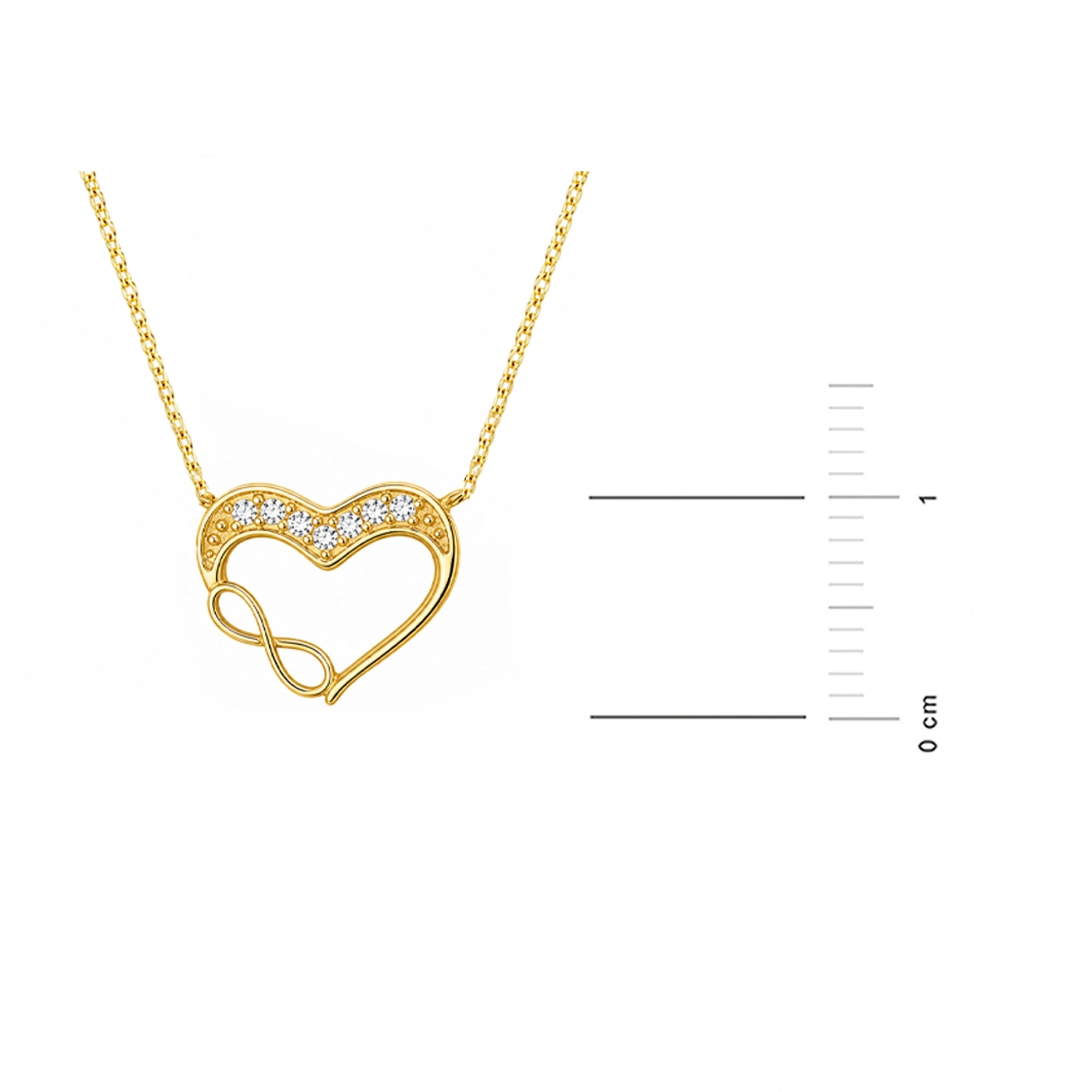 Halskette aus Gold mit Herz und Zirkonia