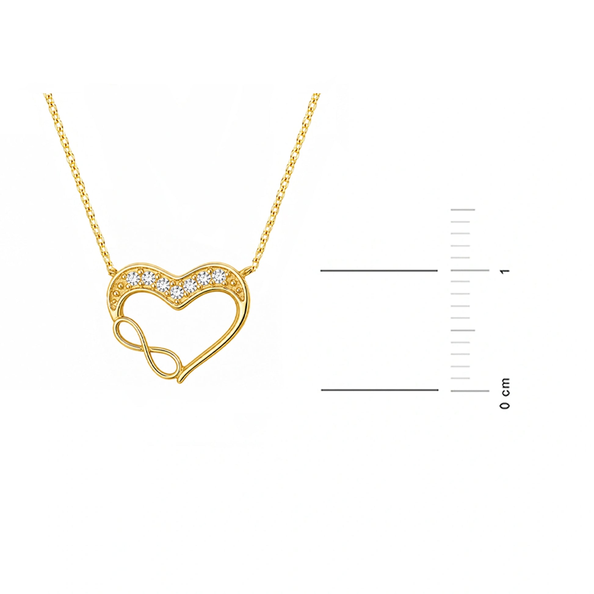 Collar en Oro con Corazón y Circonitas