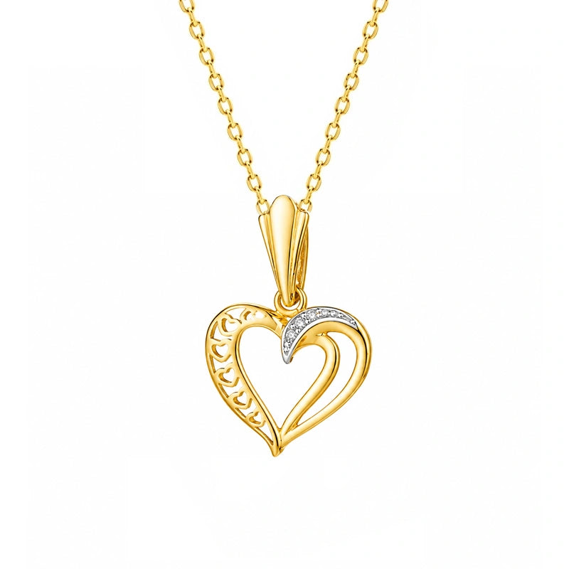 Collier en Or Cœurs Bicolores