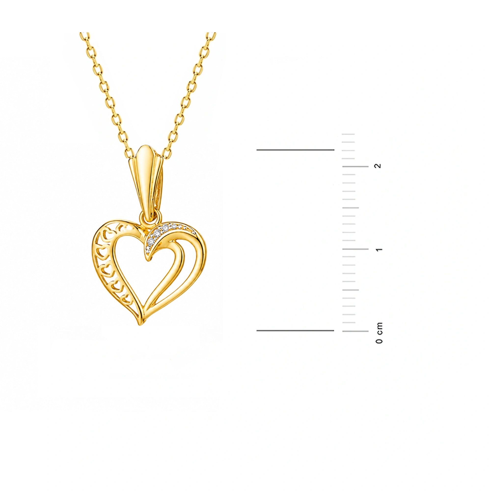 Collier en Or Cœurs Bicolores