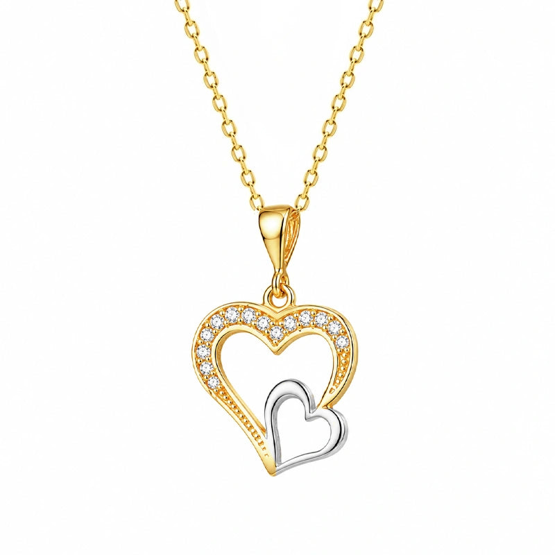 Collier en Or Cœur Bicolore