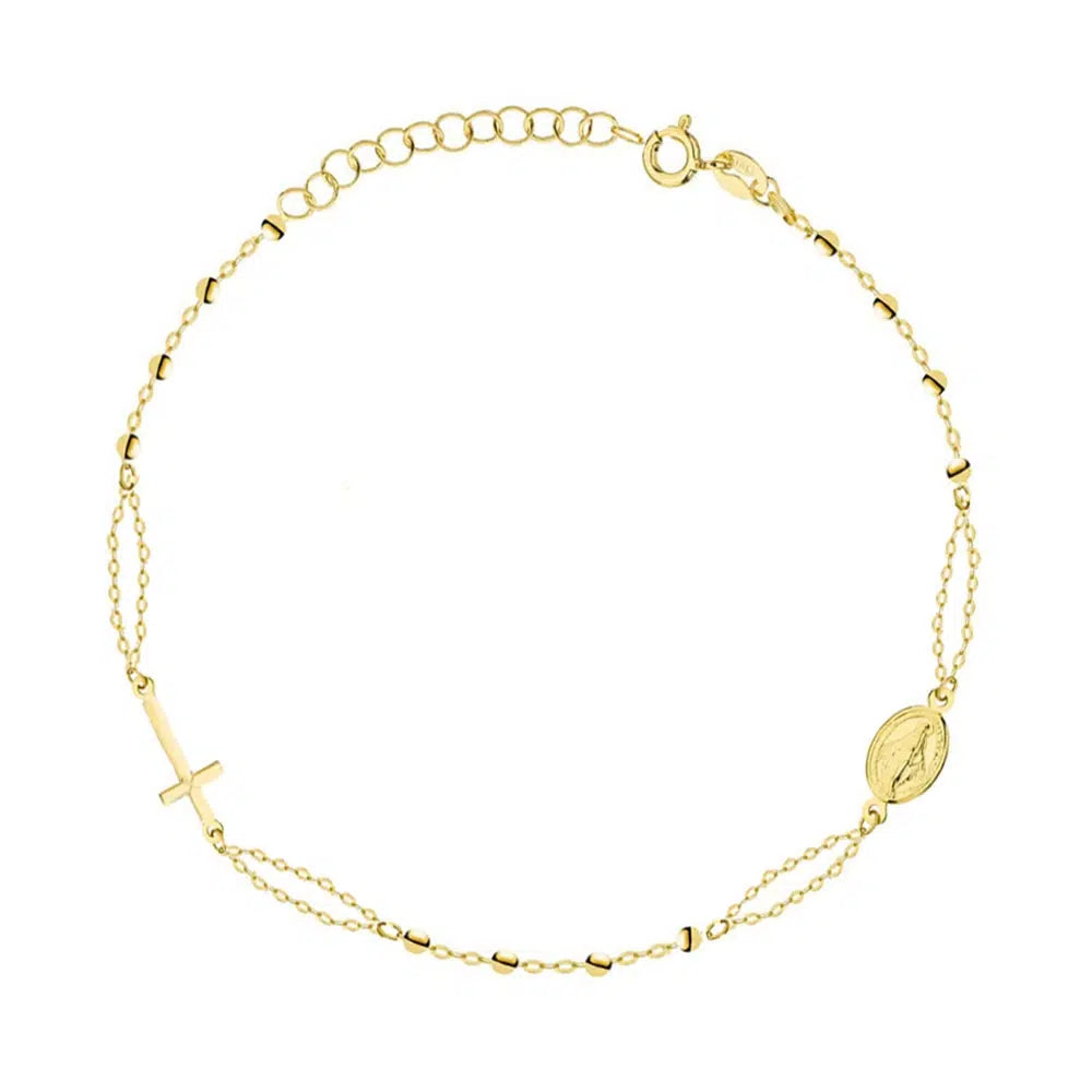 Bracciale Rosario con Charm in Oro 14 KT
