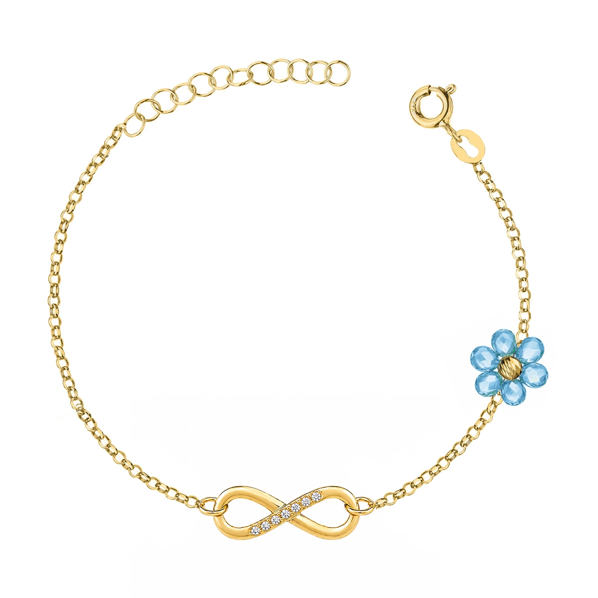 Golden Flower and Infinity Bracelet