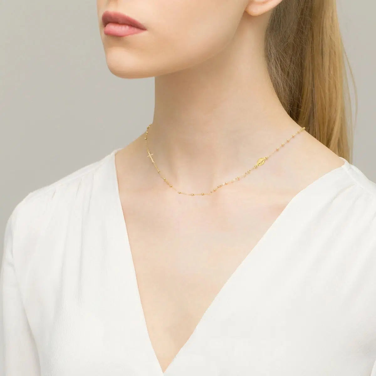 Collana Girocollo Rosario in Oro 14 KT