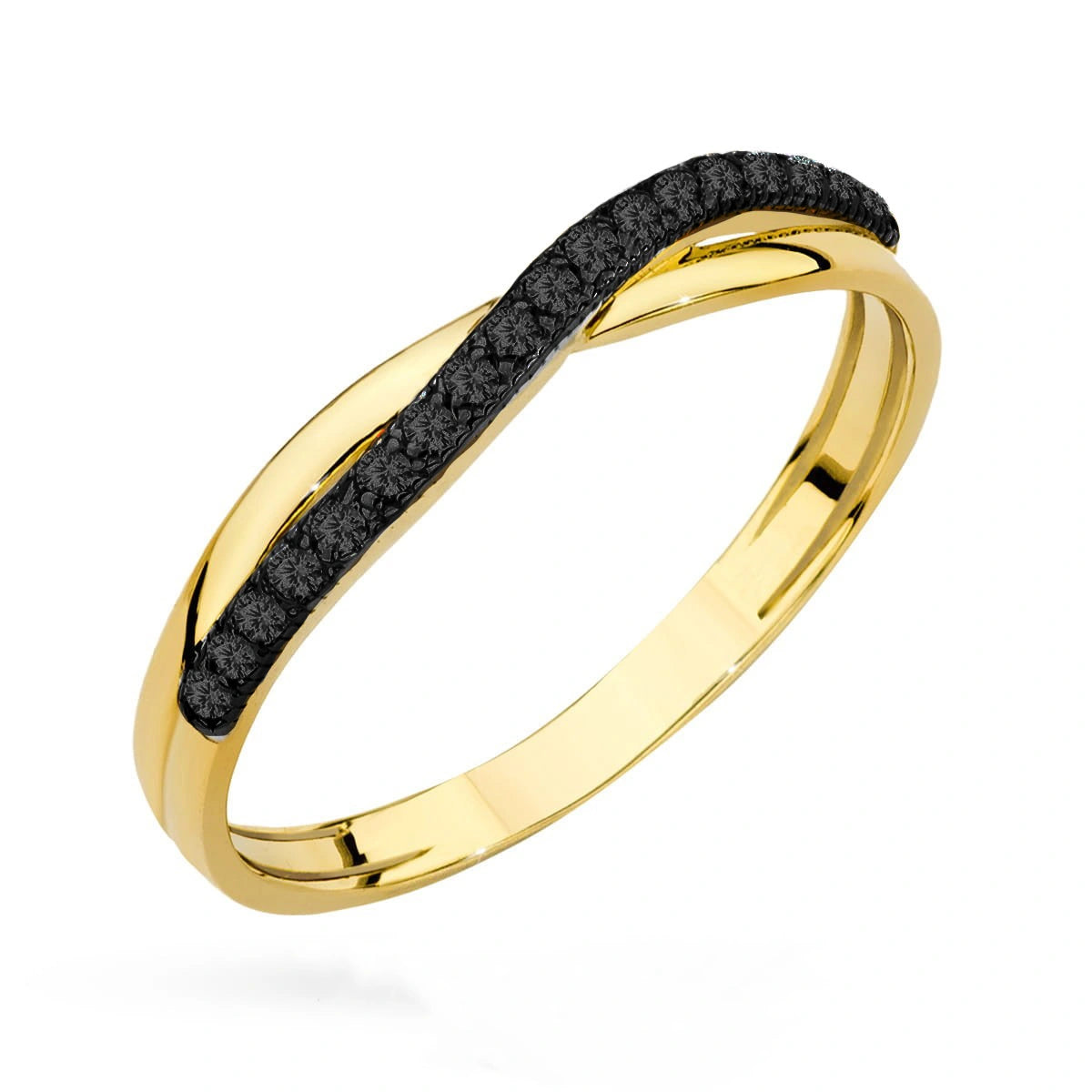 Anello in Oro Intreccio Bicolore Nero