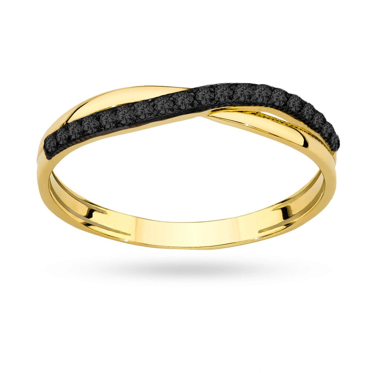 Anello in Oro Intreccio Bicolore Nero